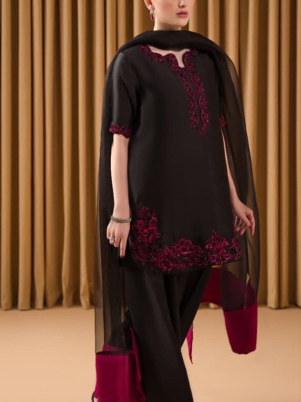 Black Ruby Luxury Adda Work Shamoz Silk image 5