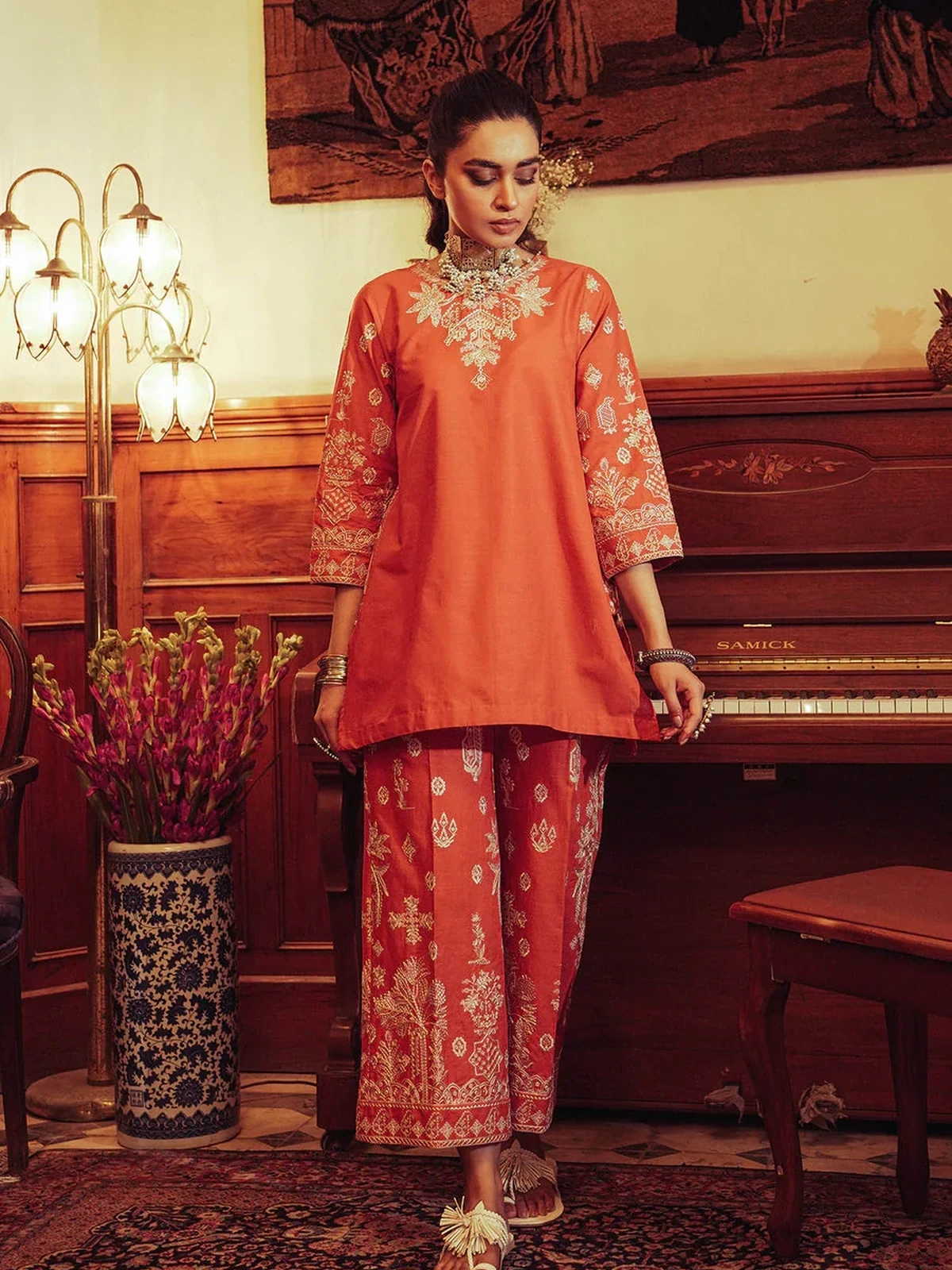 Premium Quality Lawn 2 Piece Embroidered Dress