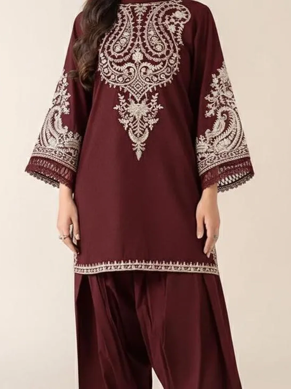 Premium Quality Lawn 2 Piece Embroidered Dress image 2