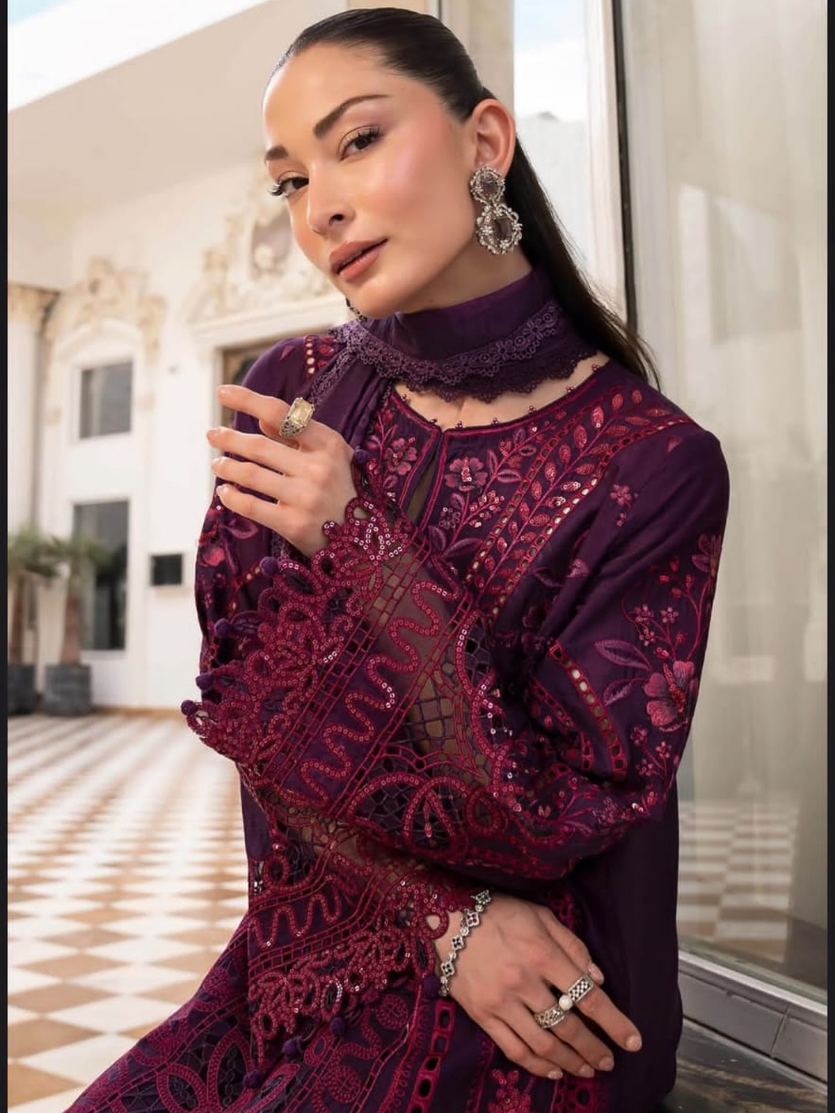 Winter Heavy Embroidered Airjet Dhanak image 2