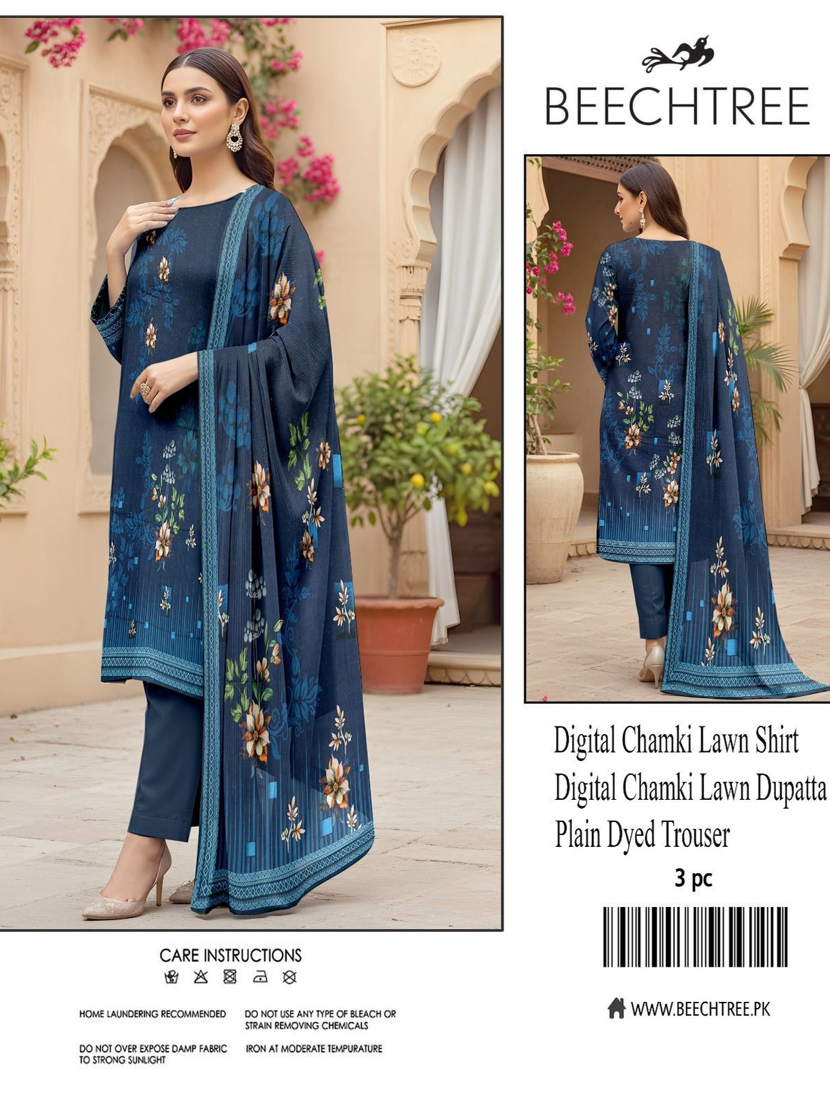 Beechtree Digital Printed Chamki Lawn Suit | 3 Piece Unstitched