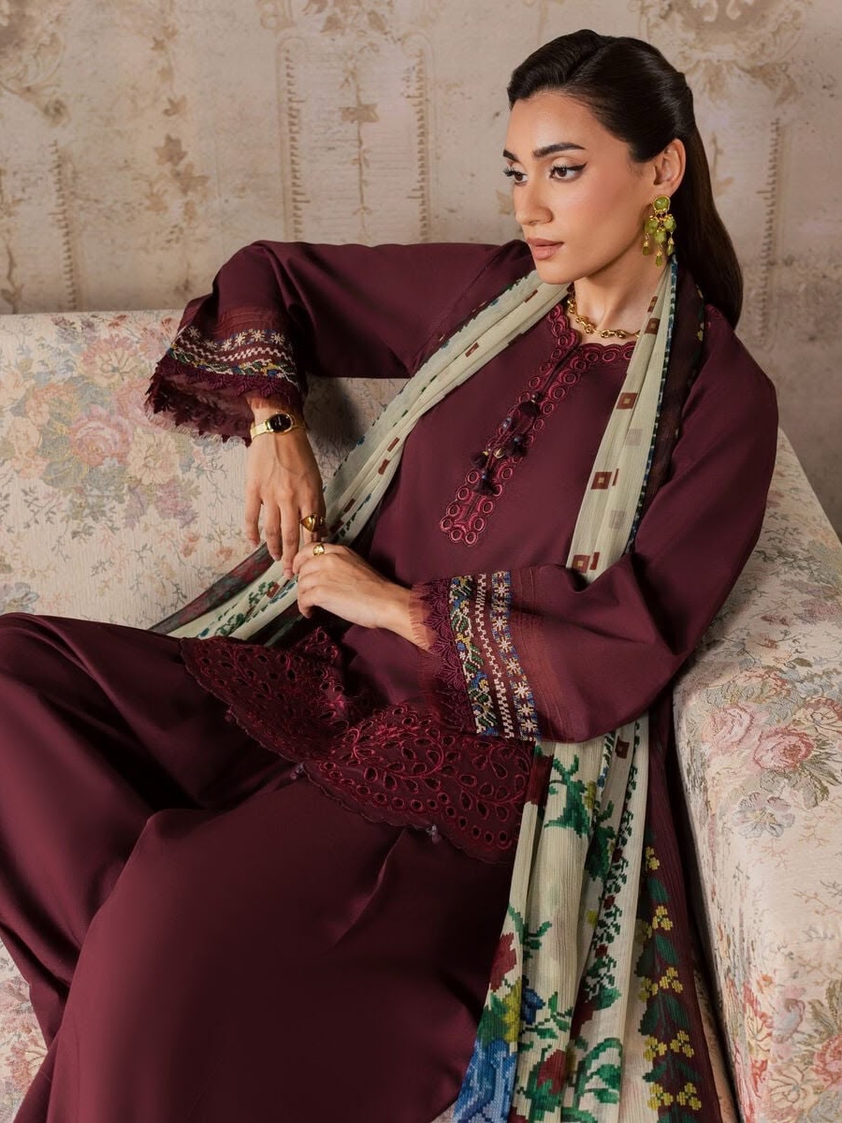 Sapphire Winter Collection Embroidered Dhanak image 2