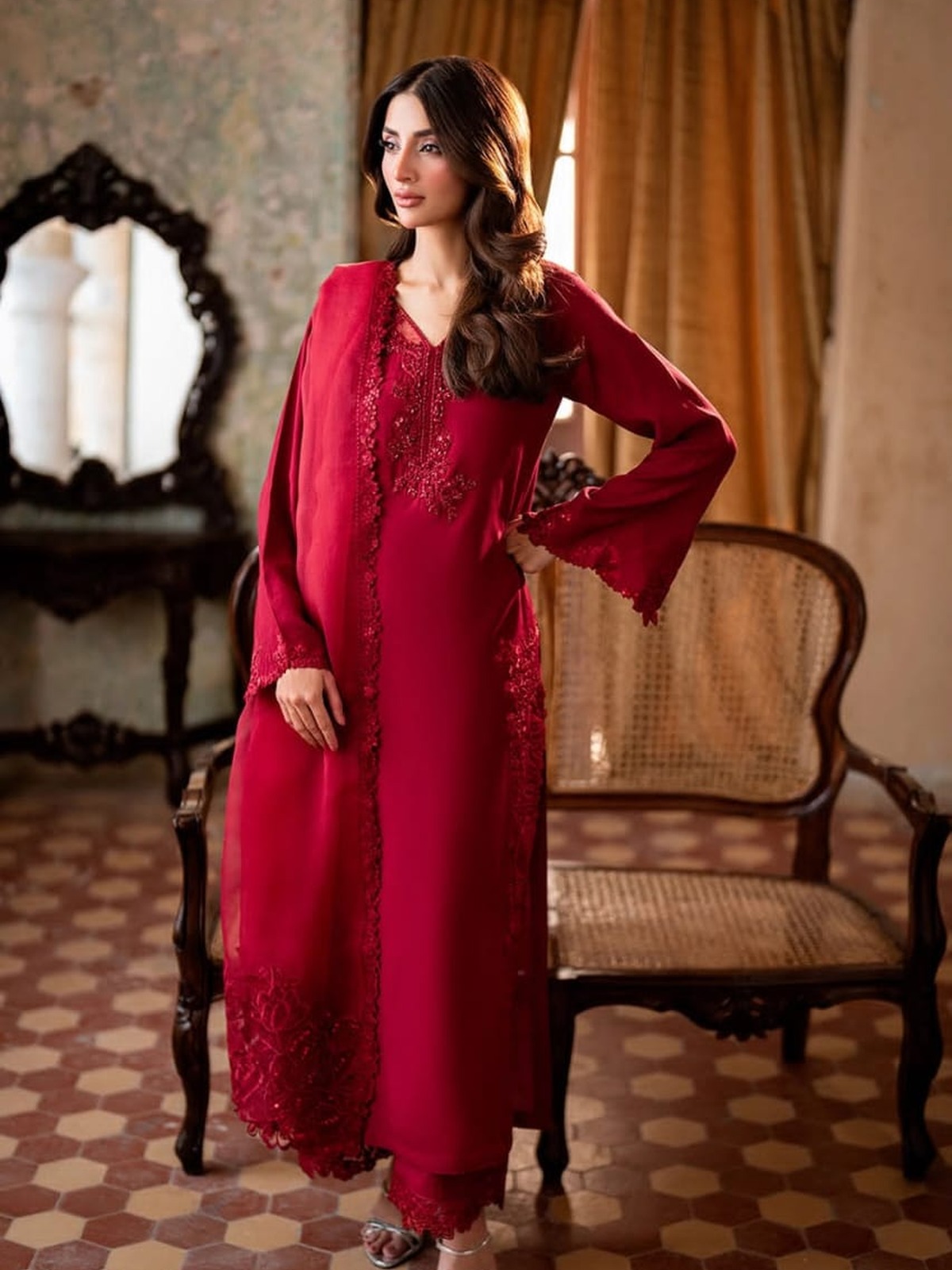 Azure Luxury Collection Heavy Embroidered Chiffon image 5