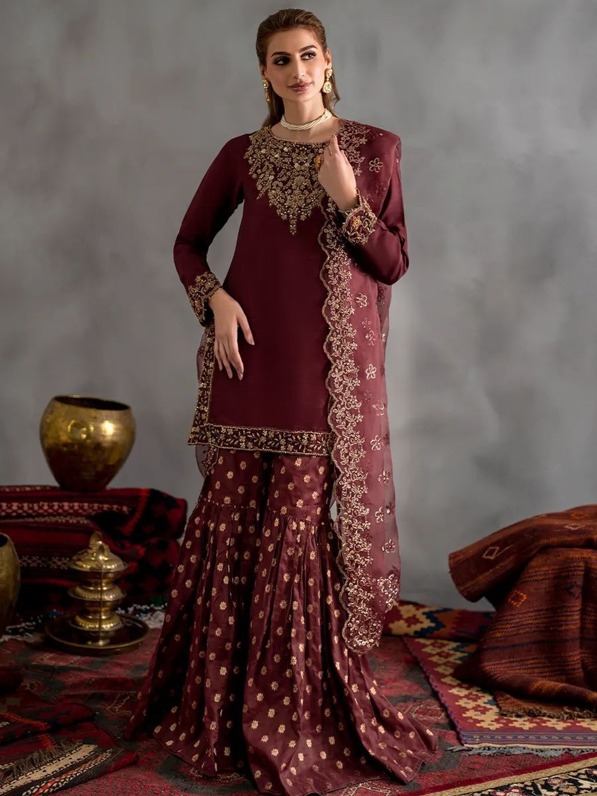 IZNIK | Chiffon Suit | Sequin & Adda Work