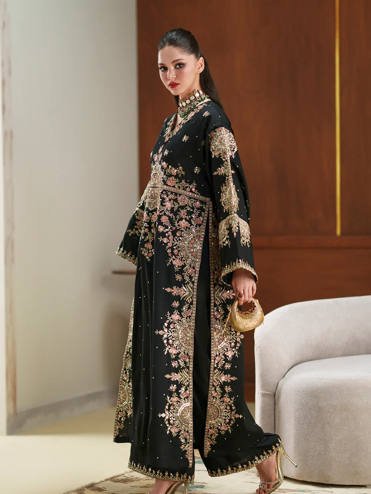 ETHNIC LUXURY Most Hit EMBROIDERED NET SUIT 2026 image 2