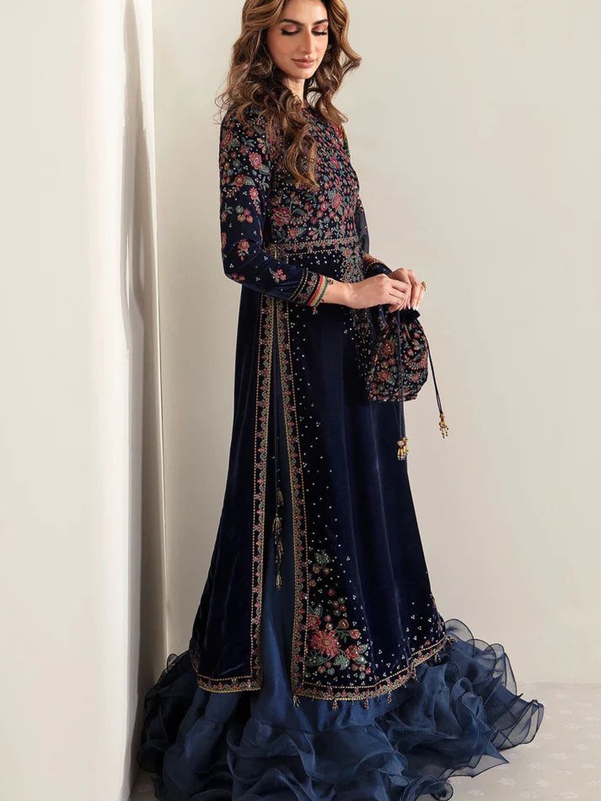 Royal Heavy Embroidered Velvet Festive image 3